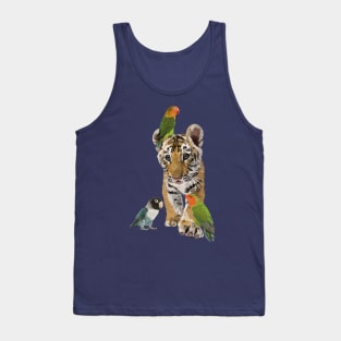 Bengal tiger and parrots Tank Top